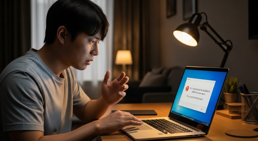 외장하드 포맷해야합니다