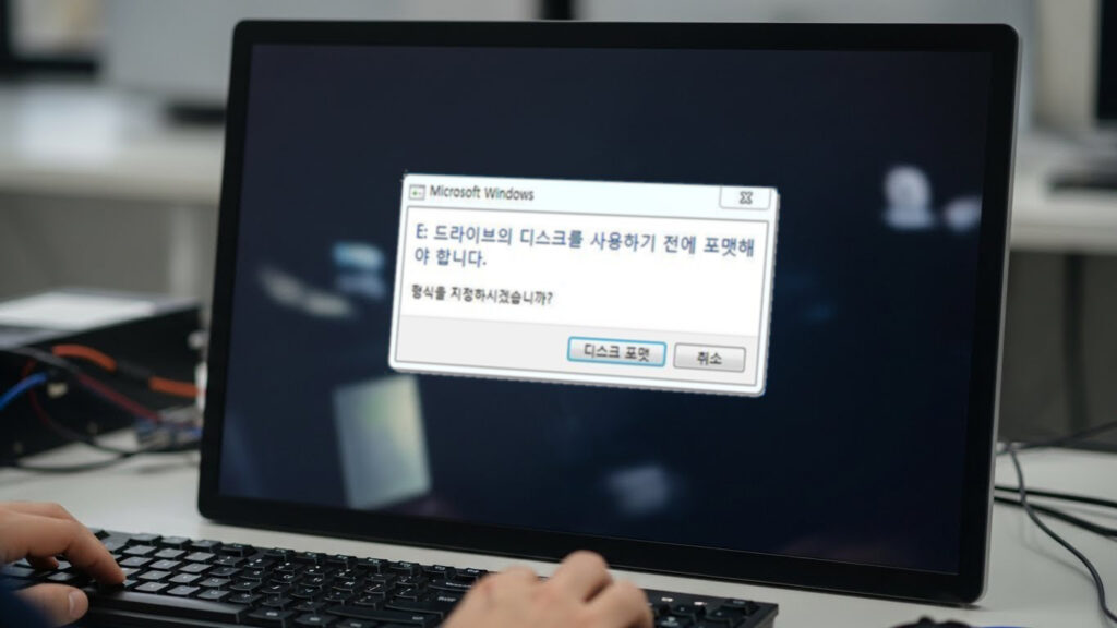 디스크를 사용하기 전에 포맷해야 합니다